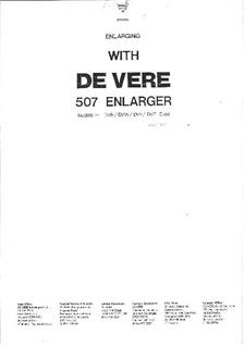 DeVere Ltd 507 Enlarger manual. Camera Instructions.